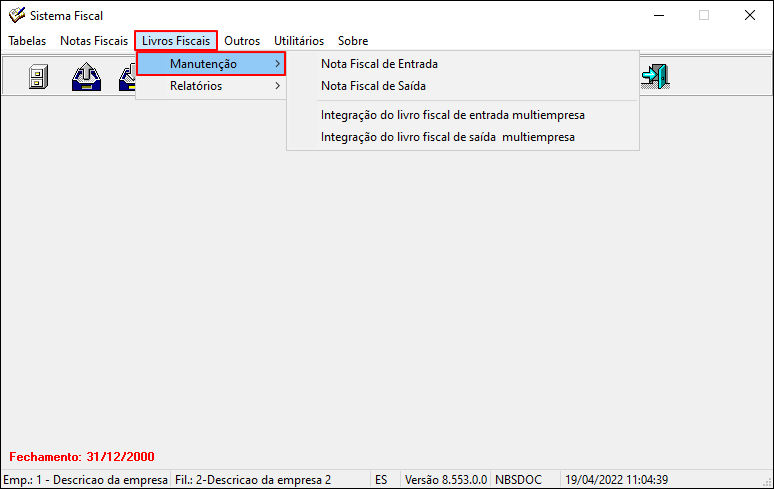 NBSFiscal - Livros Fiscais - Opcao Manutencao.png