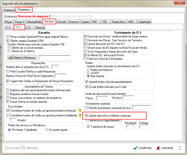 Tabelas - Parametros Gerais 2 - Servicos - Aba 2 - Parametro Liberar desconto p clientes especiais.png