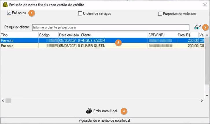 Caixa Operacional - Tela Menu Principal - Botao TEF - Form Emissao de NF com Cartao Credito - Botao Emitir Nota Fiscal.png