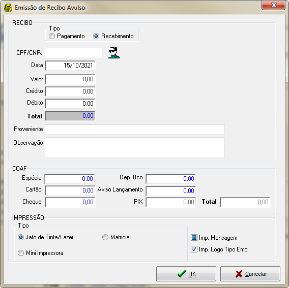 Caixa Operacional - Botao Emissao de Recibo Avulso - Form Emissao de Recibo Avulso.png