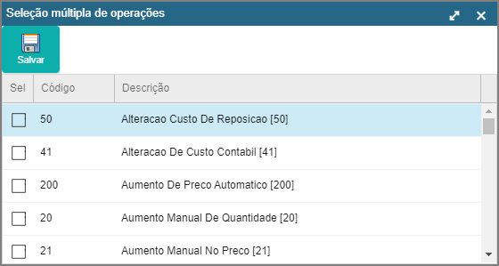 CRM Parts - Tela Menu Principal - Pré Pedidos - Grid - Form Ficha do Item - Guia Histórico - Form Sel Múltipla de Op.png