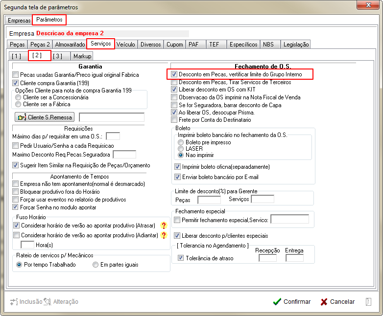 Tabelas - Parametros Gerais 2 - Servicos - Aba 2 - Parametro Desconto em Pecas, verificar limite do Grupo Interno.png