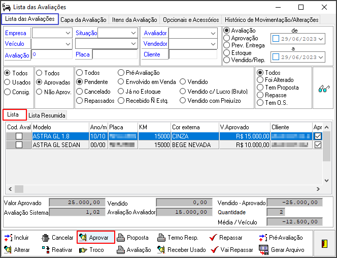 Avalia - Controles - Lista das Avaliações - Botão Aprovar.png