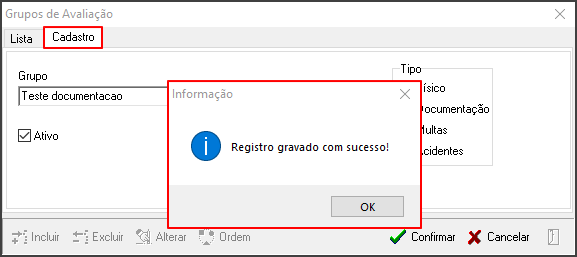 Avalia - Tabelas de Suporte - Grupos de Avaliação - Form Grupos de Avaliação - Aba Cadastro - Tela Informativa.png