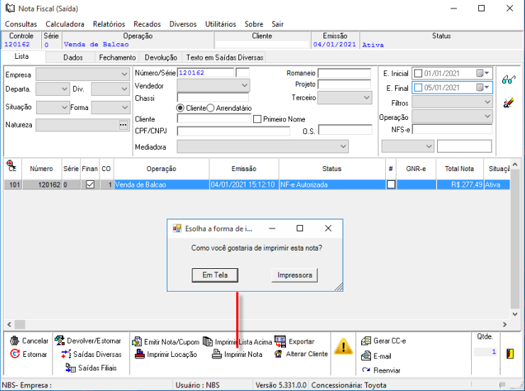 NBSShortcut - Nota Fiscal (Saida) - Como Imprimir nota.png