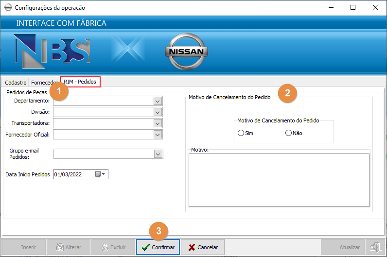 Nisssan Extrator - Parametros - Cruzamento Empresa x Operacao - OP 11 - Aba RIM Pedidos.png