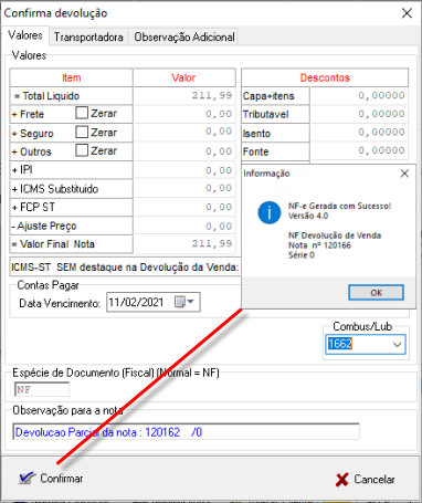 NBSShortcut - Devolucao Nota Fiscal de Vendas - Confirma Devolucao.png