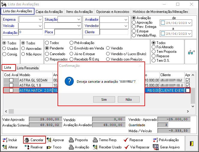 Avalia - Controles - Lista das Avaliações - Botão Cancelar - Tela Confirmação.png