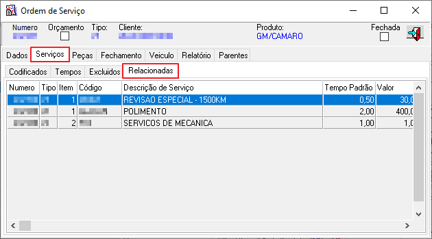 Pedidos - Vendas - Pendentes-Oficina - Form Vendas Pendentes - Botao Detalhes do documento relacionado - Aba Servicos - Sub Aba Relacionadas.png