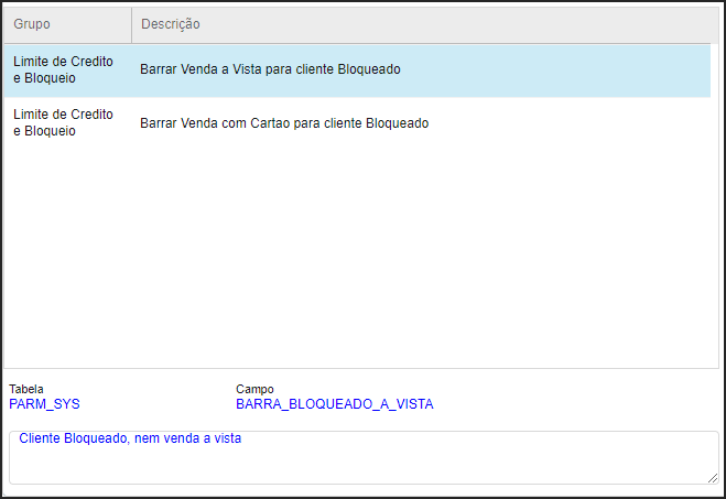 CRM Parts - Parâmetros - Parâmetros Grupo Limite de Crédito e Bloqueio.png