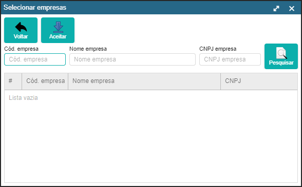 CRM Parts - Gerenciamento - Notas Fiscais de Vendas - Botão Pesquisar - Form. Selecionar Empresas.png