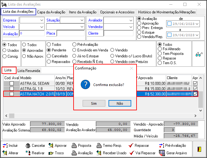 Avalia - Controles - Lista das Avaliações - Botão Troco - Tela Confirmação.png