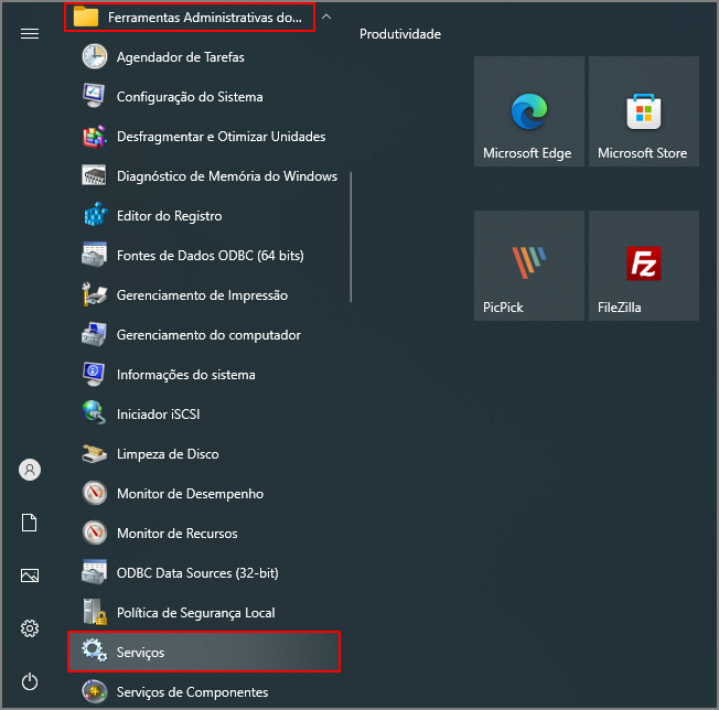 CRM Gold - Manual de Atualização - Tela Windows - Botão Iniciar - Ferramentas Adm Win - Serviços.png
