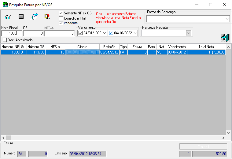 Tela Pesquisa Fatura por NF - OS II.png