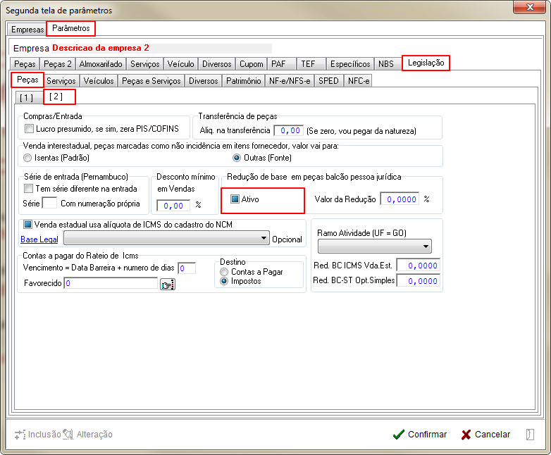 Tabelas - Parametros Gerais 2 - Legislacao - Pecas - Aba 2 Parametro Ativo.png