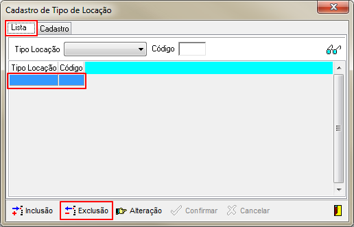 Compras - Estoquista - Tabela de Tipo de Locacao - Form Cadastro de Tipo de Locacao - Aba Lista - Botao Exclusao.png
