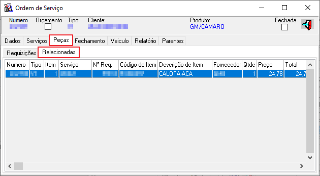 Pedidos - Vendas - Pendentes-Oficina - Form Vendas Pendentes - Botao Detalhes do documento relacionado - Aba Pecas - Sub Aba Relacionadas.png