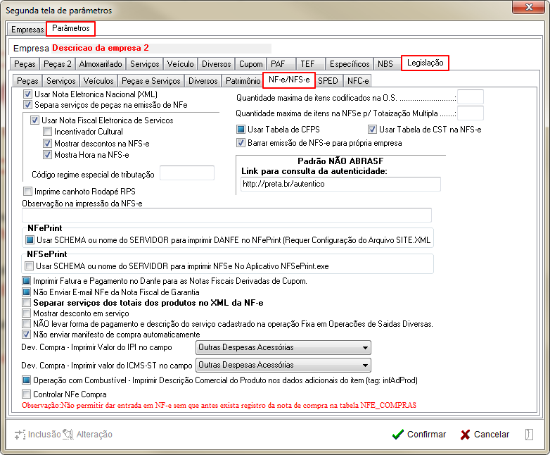 Tabelas - Parametros Gerais 2 - Legislacao - NFe-NFSe.png