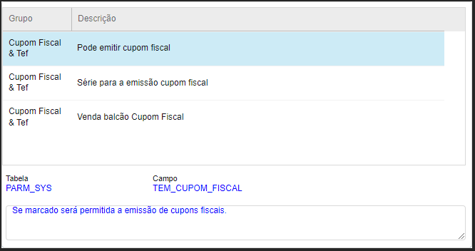 CRM Parts - Parâmetros - Parâmetros Grupo Cupom Fiscal e TEF.png