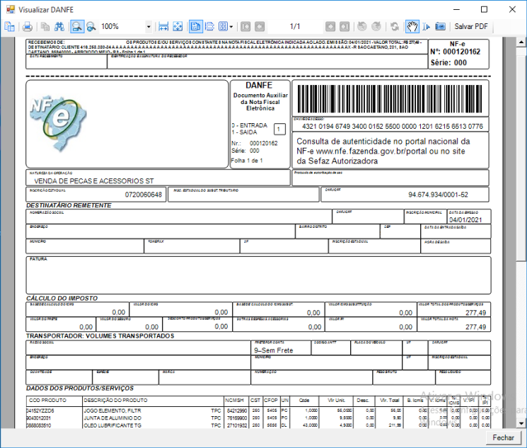 NBSShortcut - Nota Fiscal (Saida) - Visualizacao Danfe.png