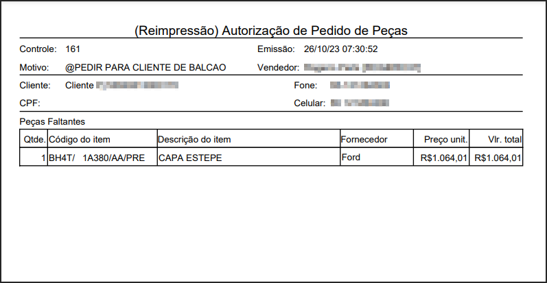 CRM Parts - Relatórios - Vendas Perdidas - Botão Autorização.png