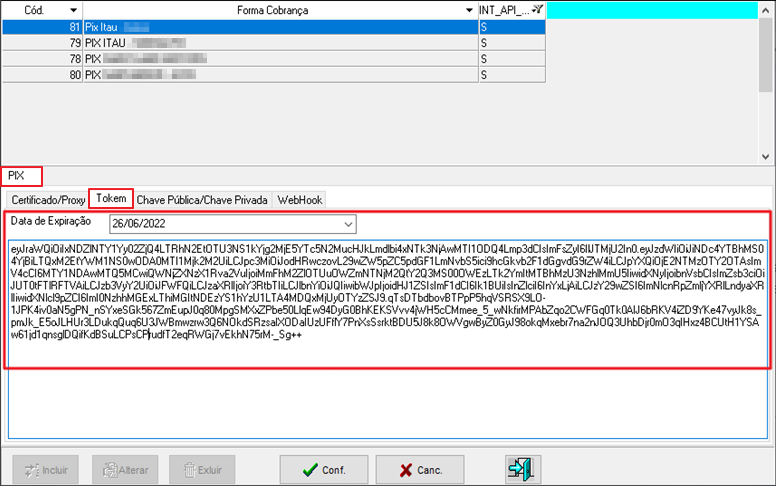 Sisfin - Tabelas - Cobranca Bancaria - Configura Empresa Banco - Token1.png