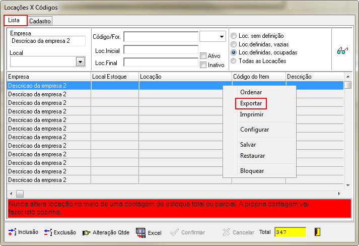 ImageCompras - Estoquista - Tabela de Locacoes x Itens - Form Locacoes x Codigos - Menu Flutuante - Exportar.png