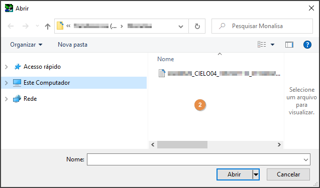 Sisfin - Contas a Receber - Cartão de Crédito - Aba Fila - Menu Flutuante - Form Baixa Automática CIELO - Etapa 1 - Form Abrir.png