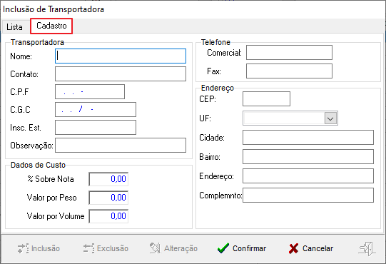 Pedido - Tabelas - Transportadoras - Aba Cadastro.png