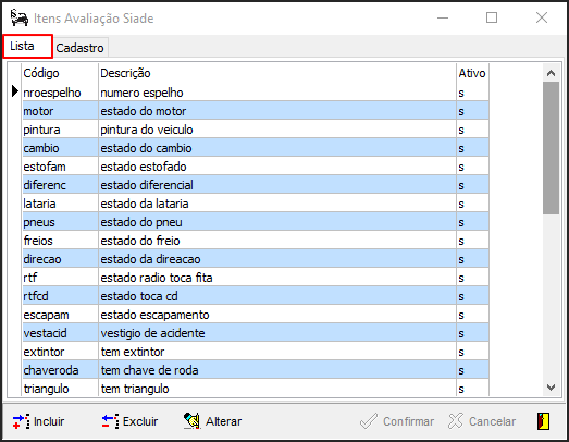 Avalia - Tabelas de Suporte - Itens Avaliação-SIADE - Form Itens Avaliação Siade - Aba Lista.png