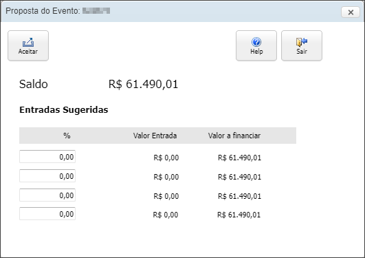 CRM Gold - Controle de Leads - Agenda - Ficha de Detalhe do Evento - Aba Atendimento - Agregados - Botao + Agregados - Form Simulador e Pacotes de Vantagens - Botao Proposta - Form Proposta do Evento.png