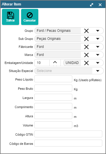 CRM Parts - Tela Menu Principal - Pré Pedidos - Grid - Ficha do Item - Botão Dados Gerais - Form Alterar Item.png