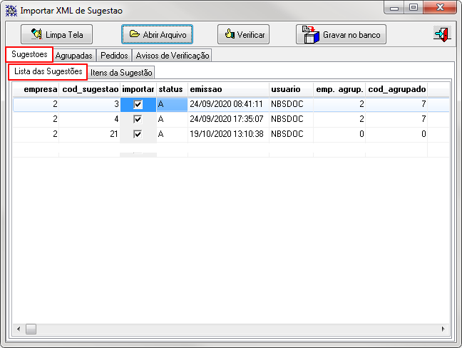 PedCentral - Sugestoes (Estoque) - Import - Form Importar XML de Sugestao - Aba Sugestoes.png