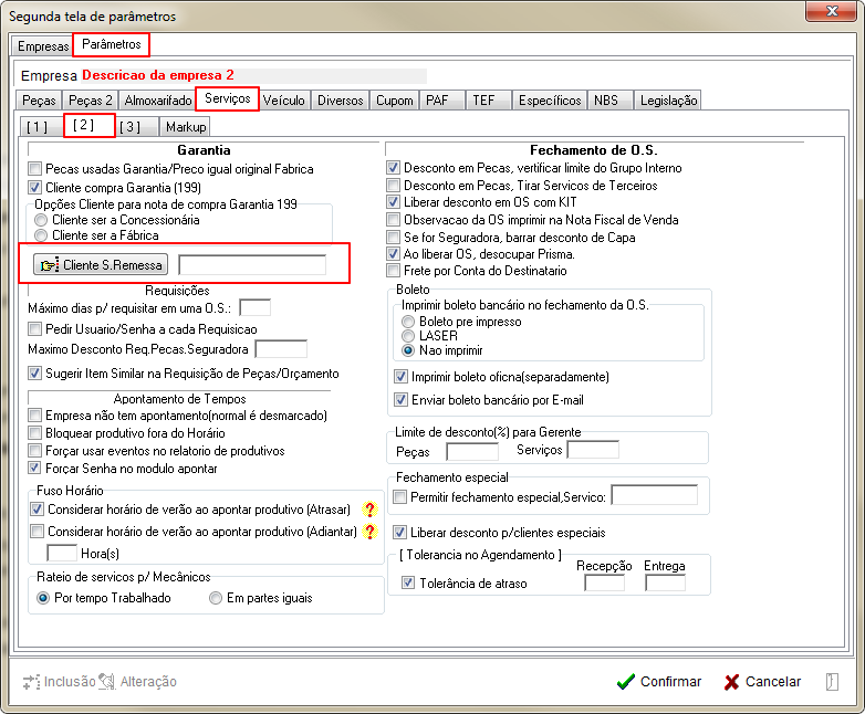 Tabelas - Parametros Gerais 2 - Servicos - Aba 2 - Parametro Cliente S. Remessa.png