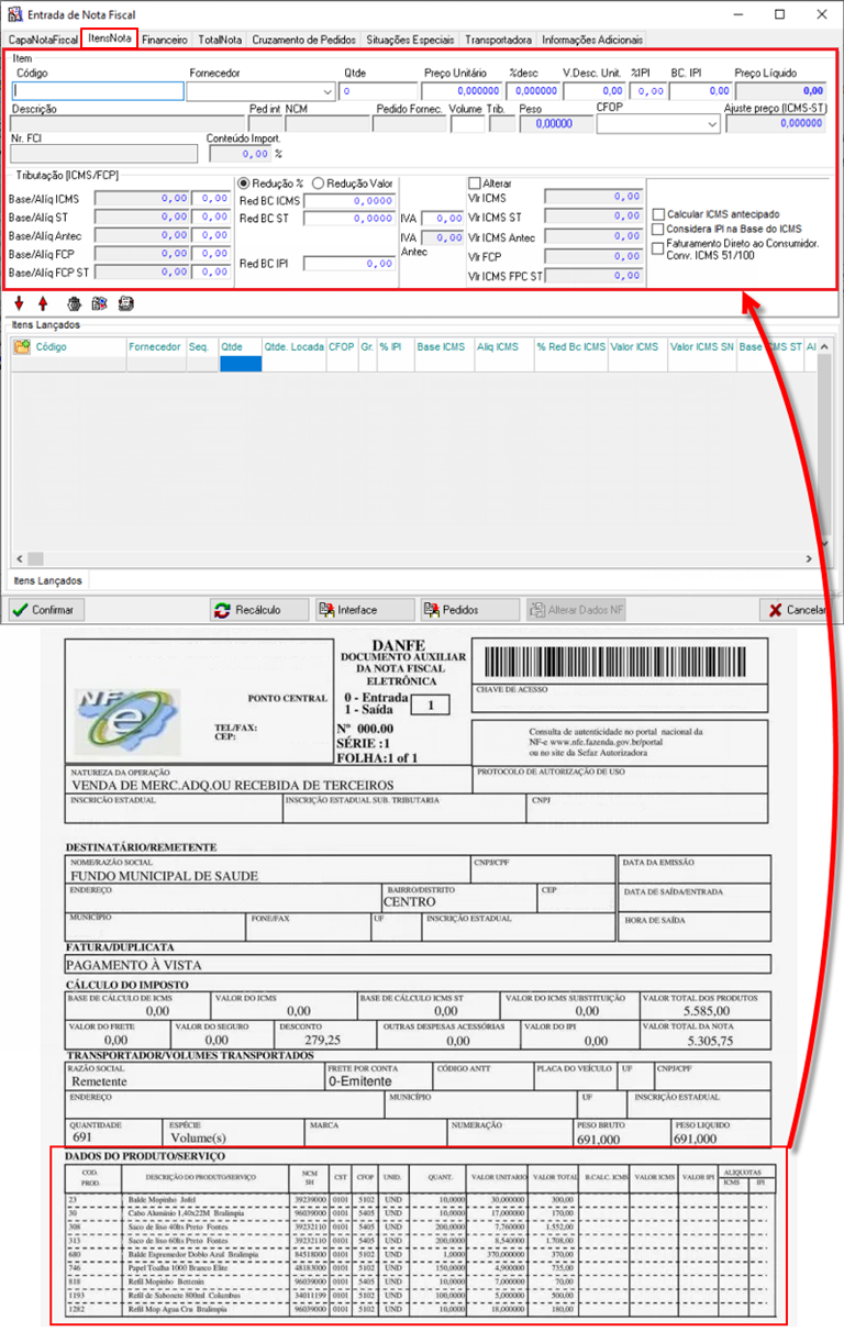 Compras - Botao Incluir - Compra - Form Entrada de Nota Fiscal - Aba ItensNota.png