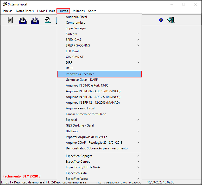 NBS Fiscal - Outros - Impostos a Recolher.png