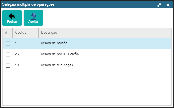 CRM Parts - Gerenciamento - Notas Fiscais de Vendas - Botão Pesquisar - Form. Seleção Múltipla de Operações.png