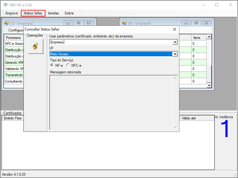 NFe -Tela Menu Principal - Status Sefaz.png
