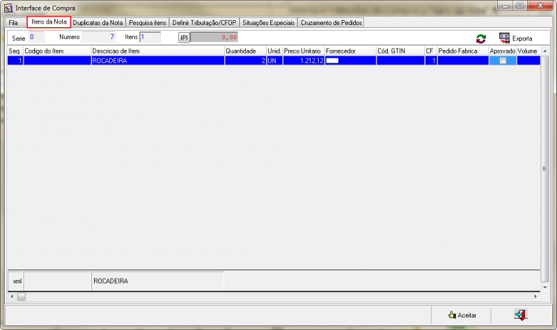 Compras - Botao Incluir - Compra - Form Entrada de Nota Fiscal - Botao Interface - Form Interface de Compra - Aba Itens da Nota 2.png