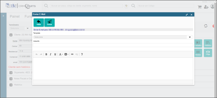 CRM Parts - Funil de Vendas - Orçamento - Aba Cliente - Botão Enviar Email.png