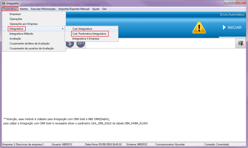 NBSCargaIntegracao - Autoavaliar - Integradora - Cad Parametros Integradora - Menu.png