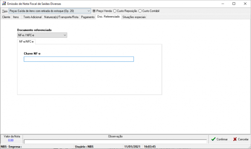 NBSShortcut - Emissao Nota Fiscal de Saida Diversas - Doc. Referenciado - Documento Referenciado.png