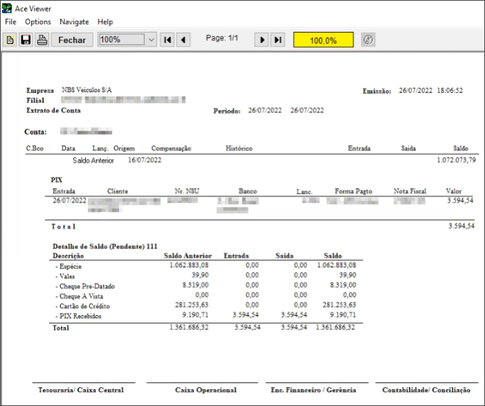 Sisfin - Botao Tesouraria - Aba Extrato - Botao Imprimir Extrato - Formulario Emissao de Extrato - Relatorio Extrato Caixa.png