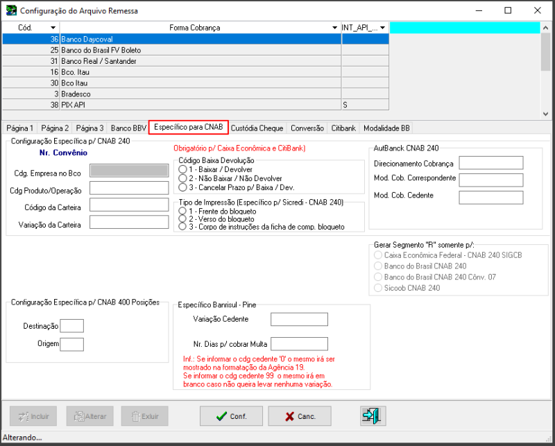 Sisfin - Tabelas - Cobrança Bancaria - Configuração Empresa Banco - Aba Específico para CNAB.png