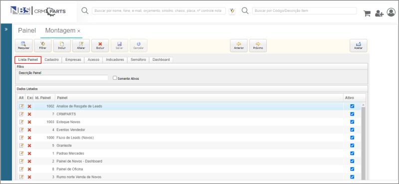 CRM Parts - Tabelas - Painel de Gestão - Montagem - Aba Lista Painel.png
