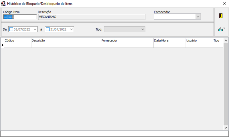 Pedidos - Vendas - Pendentes-Oficina - Form Vendas Pendentes - Botao Detalhes do Item - Form Detalhe do Item - Aba Cadastro - Botao Hist de Bloqueio - Form Hist de Bloqueio-Desbloqueio de Itens.png