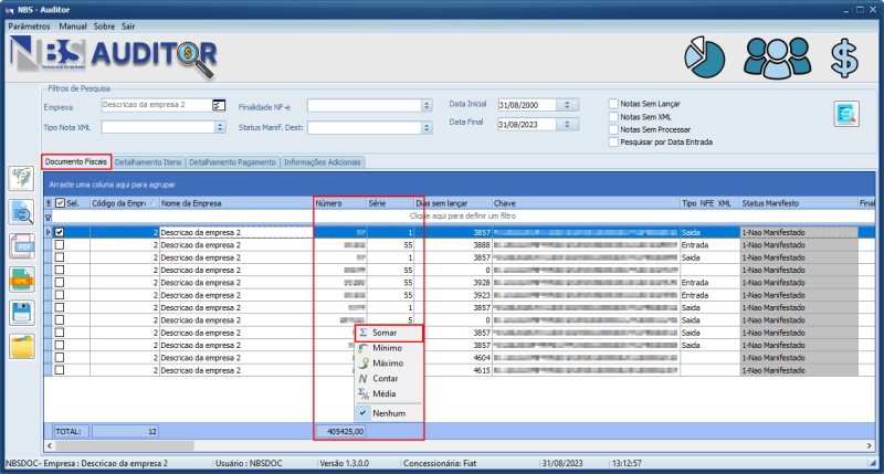 ligação=Arquivo:NBSAuditor_-_Tela_Menu_Principal_-_Aba_Documentos_Fiscais_-_Coluna_N%C3%BAmero.png