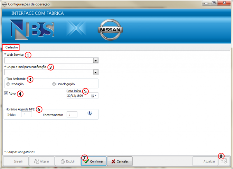 Nissan Extrator - Cruzamento (Emp x Operacao) - Op Cancelamento das NF-e - Aba Cadastro.png