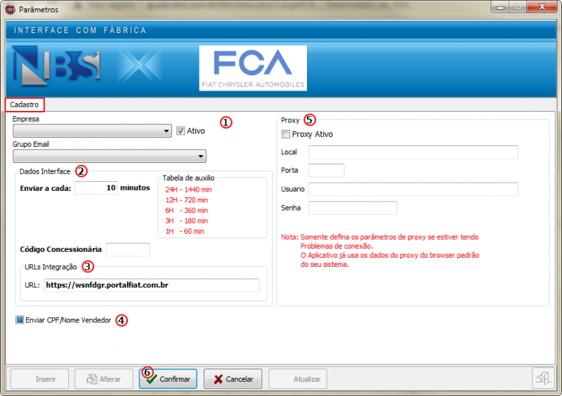 CargaFCA - Aba Gerenciador de XML - Parametro - Form Parametros - Aba Cadastro.png