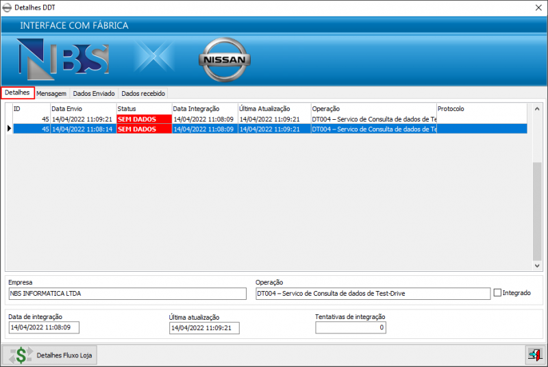 Nisssan Extrator - Botao Integracao DDT - Aba Lista - Menu Flutuante - Abrir Detalhes da Consulta - Form Detalhes DDT - Aba Detalhes.png